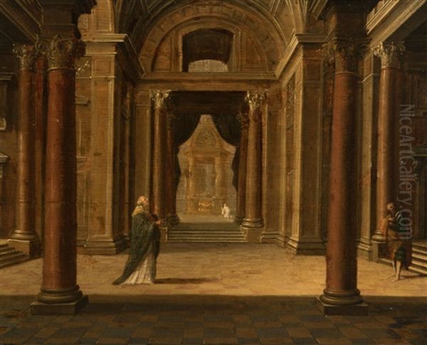 Church Interior With Figures - view 1