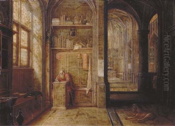 Saint Jerome In A Church Interior - view 1