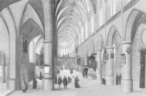 Church Interior With Figures - view 1