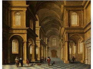 Kircheninterieur Mit Figurenstaffage