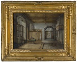 Saint Jerome In A Presbytery, A Gothic Church Interior Beyond by Hendrick van, the Younger Steenwyck
