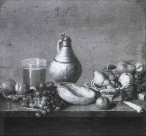 Still Life With Stoneware Jug, A Beer Glass, Apples...