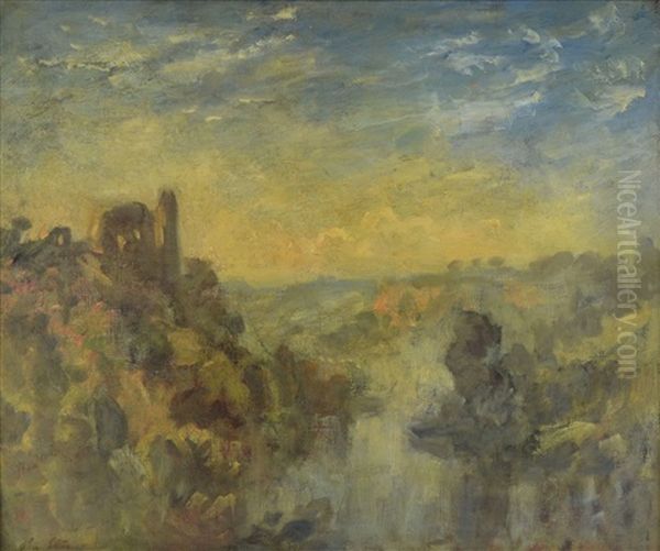 Misty Evening Near Knaresborough - view 1