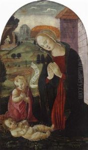 La Vierge A L'enfant Et Le Jeune Saint Jean-baptiste Adorant L'enfant Jesus by Bernardo di Stefano Rosselli