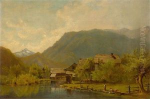 Washerwomen At Lake Brienz by Johann Gottfried Steffan