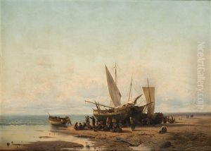 Paesaggio Nordico Con Pescatori Paesaggio Nordico Con Pescatori
