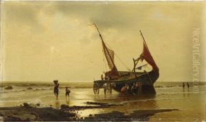Marina Con Barche Di Pescatori by Luigi Steffani