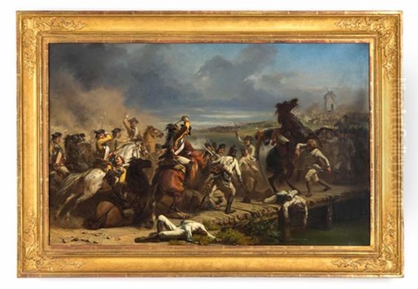 Kampfszene Zwischen Kavallerie Und Bodentruppen Im Siebenjahrigen Krieg (1756-1763) - view 1