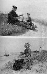 Grootvader En Kleinzoon: Op Her Duin, Katwijk by Nicolaas Steffelaar
