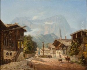 Blick In Die Fruhlingstrase In Garmisch by Franz Stegmann