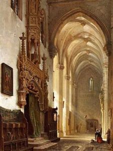 Motiv Aus Der Lorenzkirche (view Of The Lorenz Church In Nurnberg) by Franz Stegmann