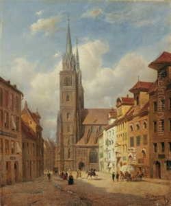 Blick Von Der Konigstrasse Auf St. Lorenz In Nurnberg