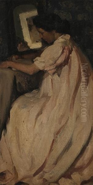 Reading At Her Vanity - view 1