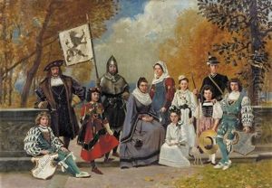 Teilnehmer Der Familie Stettler Am Festzug 1891 Bern by Robert Von Steiger