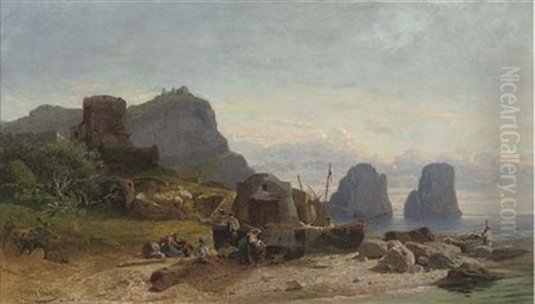 Fisherfolk Before I Faraglioni, Capri - view 1