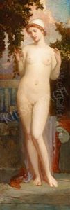 Young Girl On The Palace Terrasse by Janos Gabriel Stein
