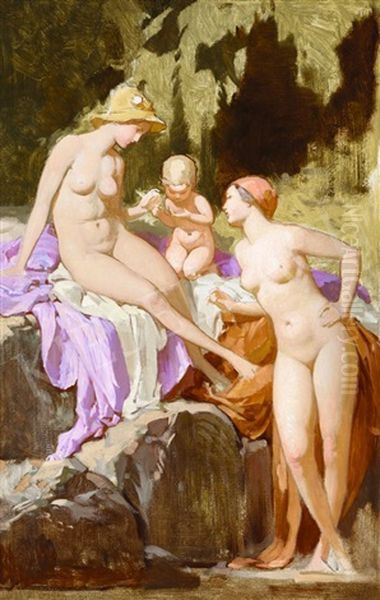 Young Girls By The Spring - view 1