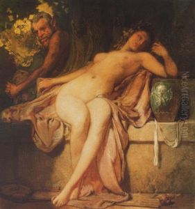 Nimfa Es Faun (nymph And Faun) by Janos Gabriel Stein