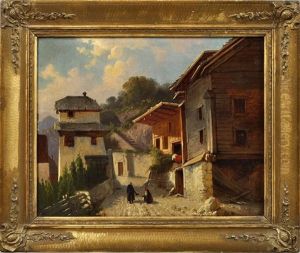 Bergdorf In Den Dolomiten by Anton Victor Steinach
