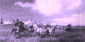 Herding Cattle by Anton Victor Steinach