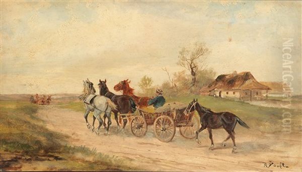 Hungarian Horse And Cart Off To Market - view 1