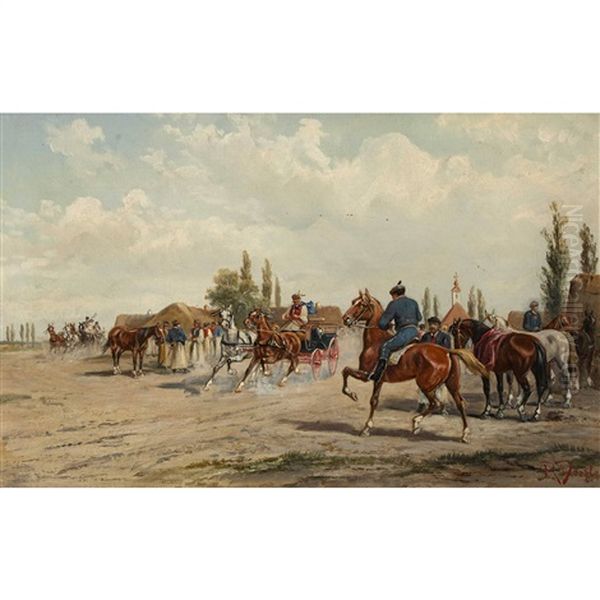 Pferdemarkt Bei Arad In Ungarn - view 1