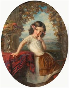 Portrait Eines Kleinen Madchens by Eduard Steinbruck