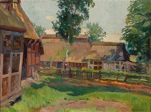 'ritterhude 1920' (malerisches Gehoft In Niedersachsen) by Bernd Steiner