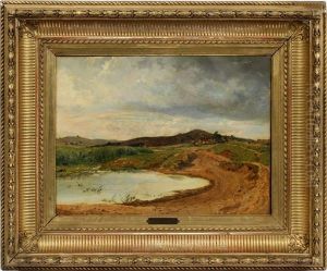 Hilly Landscape With Lake