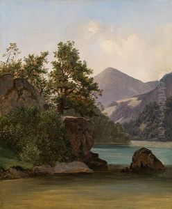 Scenery From The Salzkammergut by Franz II Steinfeld