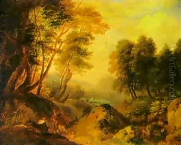 Waldlandschaft Mit Jagern - view 1