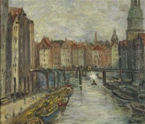 Fleet Mit Reimersbrucke Und Katharinenkirche, Hamburg by Heinrich Steinhagen