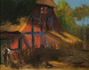 Evening Sun Mecklenburg by Heinrich Steinhagen