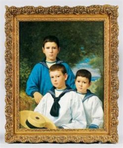 Portrait De Famille, Les Trois Freres by Friedrich Karl Steinhardt