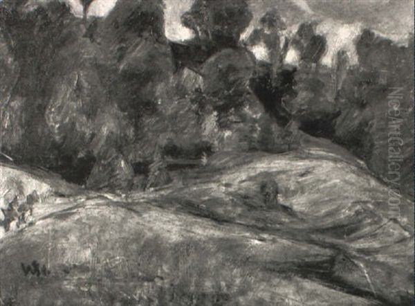 Hugelige Waldlandschaft Mit Fuhrwerk - view 1