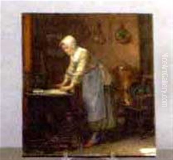 Interior Scene Of A Woman In A Kitchen - view 1