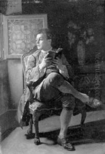 Lesender Junger Mann Am Fenster