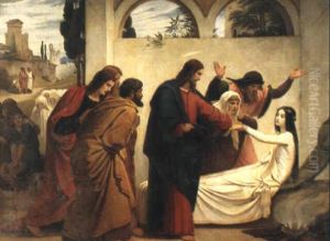 Auferweckung Der Tochter Des Jairus by Edward Jakob Von Steinle