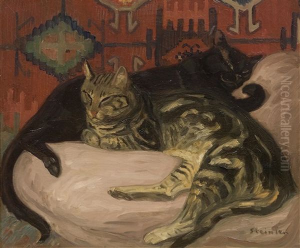 Two Lying Cats - view 1
