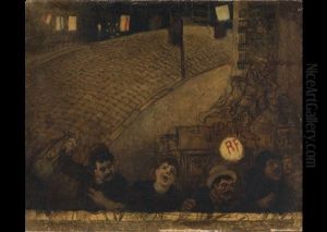 Der 14. Juli In Paris by Theophile Alexandre Steinlen