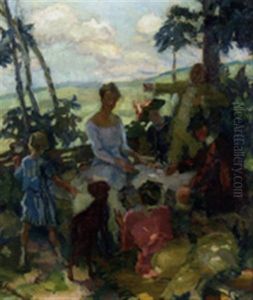 Heitere Gesellschaft Im Garten by Beppo (Joseph) Steinmetz