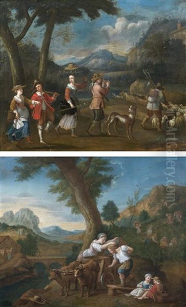 Le Retour Du Travail Et Les Vendanges (pair) - view 1