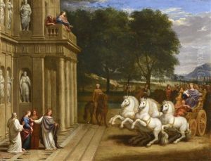 Achille Se Presente Devant Agamemnon Pour Recevoir Comme Fiancee Sa Fille Iphigenie (?) by Jacques Stella
