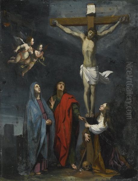 Christ On The Cross With Saint John And Mary Magdalene - view 1