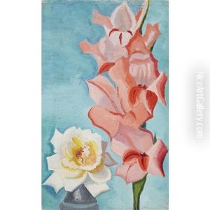 White Rose And Pink Gladioli