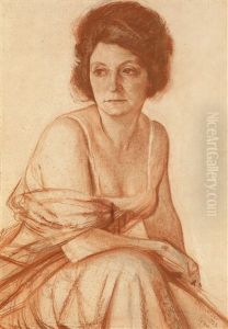 Female Portrait by Dmitri Semenovich Stelletsky