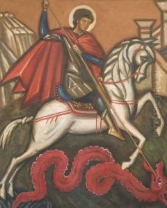 Saint-georges Et Le Dragon by Dmitri Semenovich Stelletsky