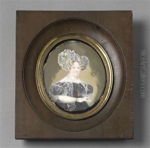 Portraet Af Johanne Henriette Valentine Danneskiold-samsoe Med Biedermeier Frisure Med Kniplinger, Ifort Sort Kjole Med Hvidt Kniplingssjal, Og Med Brev I Handen