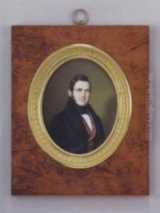 Portrait D'homme En Redingote Noire, Gilet Brun Et Chemise Blanche