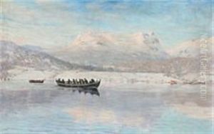 View From A Norwegian Fjord by Gudmund Stenersen